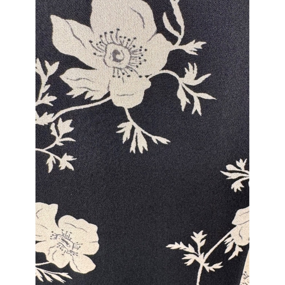 Lauren Ralph Lauren Silk Black and Cream Floral Dress Size 8 - Picture 2 of 9